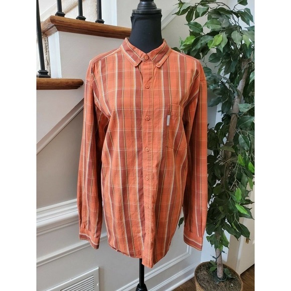 Columbia Women Nylon & Polyester Collared Long Sleeve Button Down Dress Shirt - Picture 1 of 10